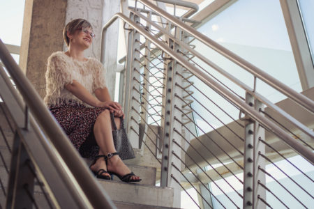 zara feather top with red leopard skirt look